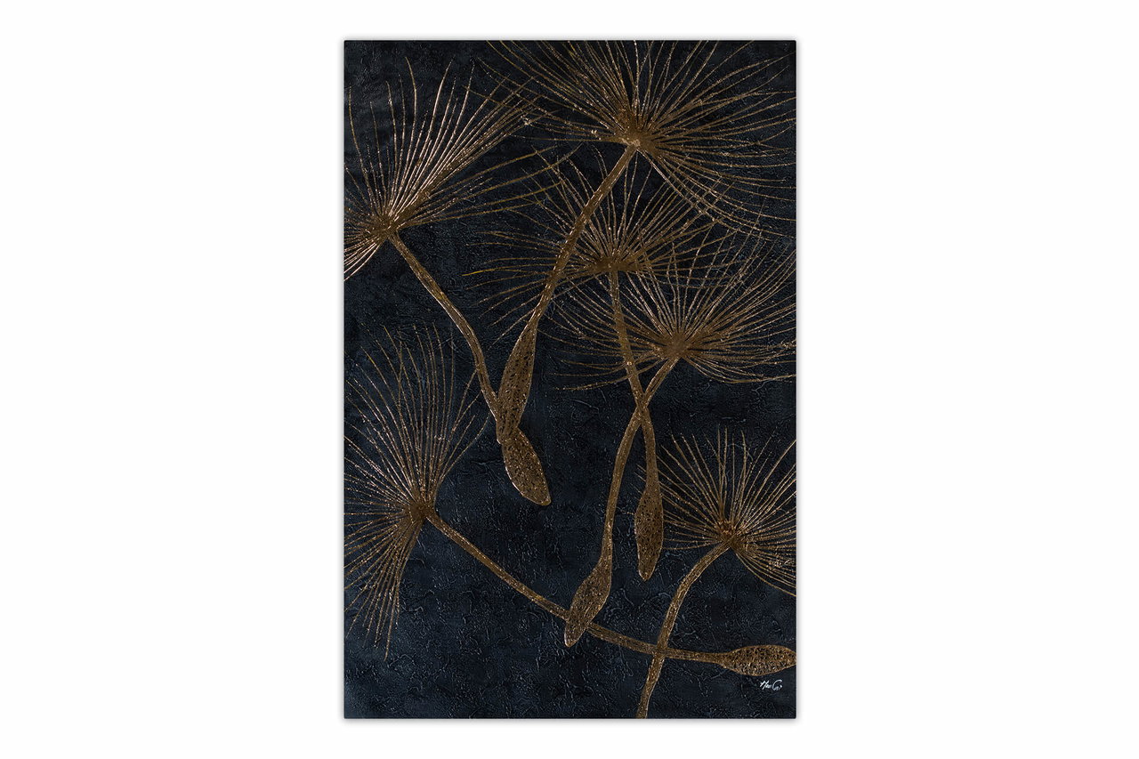 XXL Olieverf schilderijen 'Enchanted Dandelion' | Handgeschilderd unicum komt in de ruimte goed tot zijn recht.