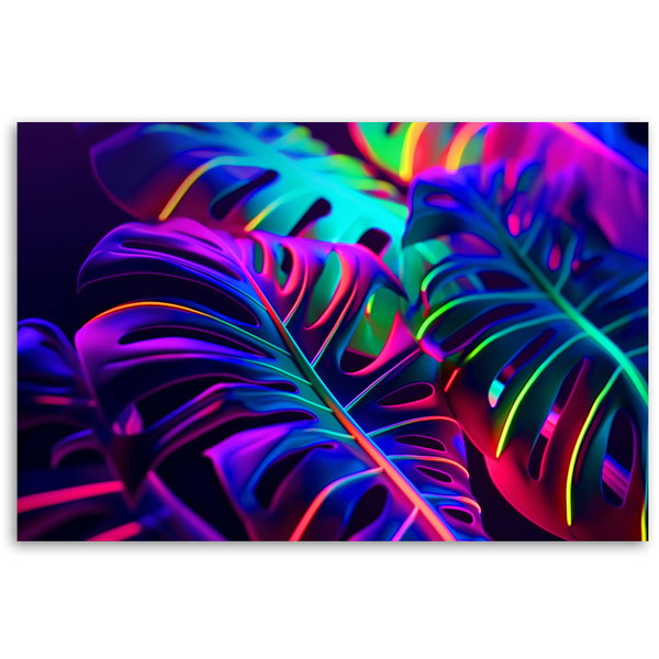 Kunstdruck auf Leinwand 'Neon Jungle 2'
