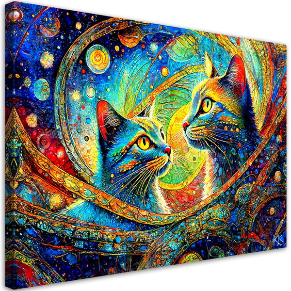 Kunstdruck auf Leinwand 'Mystical Feline in the Glow 4'
