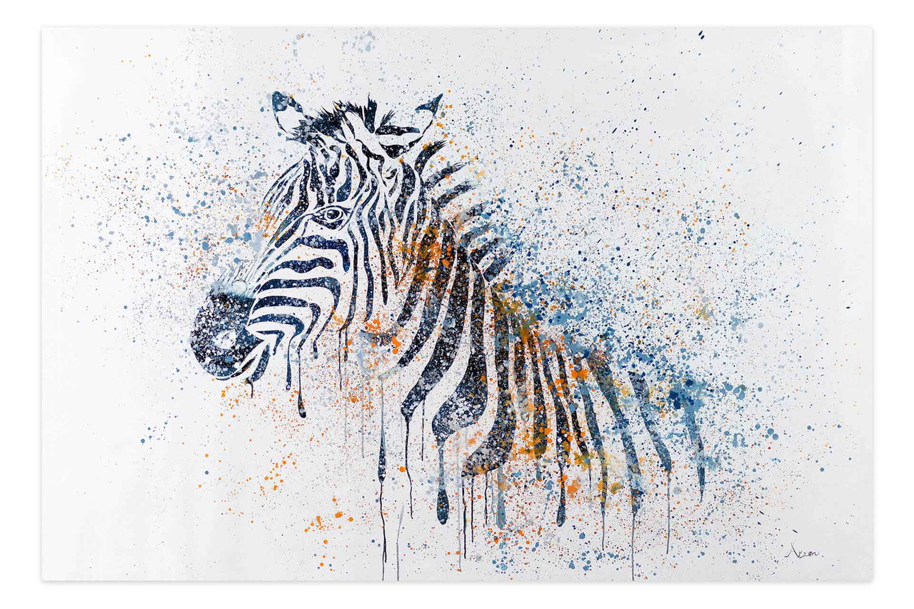 XXL Olieverf schilderijen 'Zacky, the Zebra' | Handgeschilderd unicum in de ruimte.