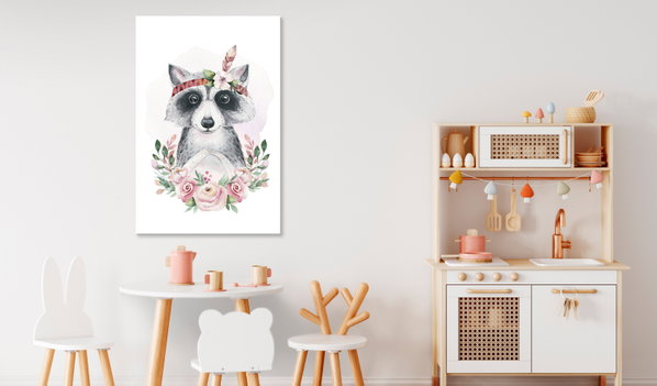 Kunstdruck auf Leinwand 'Raccoon Simon Vertical'