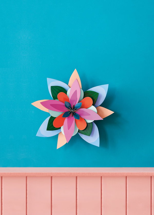 Wanddeko Papier 'Papierblumen-Blüte'