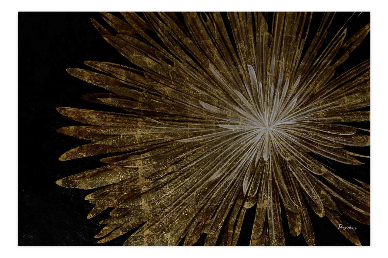 XXL Olieverf schilderijen 'Blossom of the Cosmos' | Handgeschilderd unicum komt in de ruimte goed tot zijn recht.