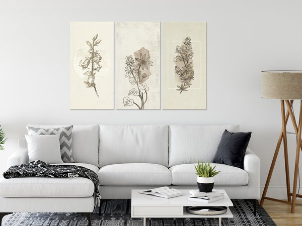 Kunstdruck auf Leinwand 'Herbarium (3-teilig)'