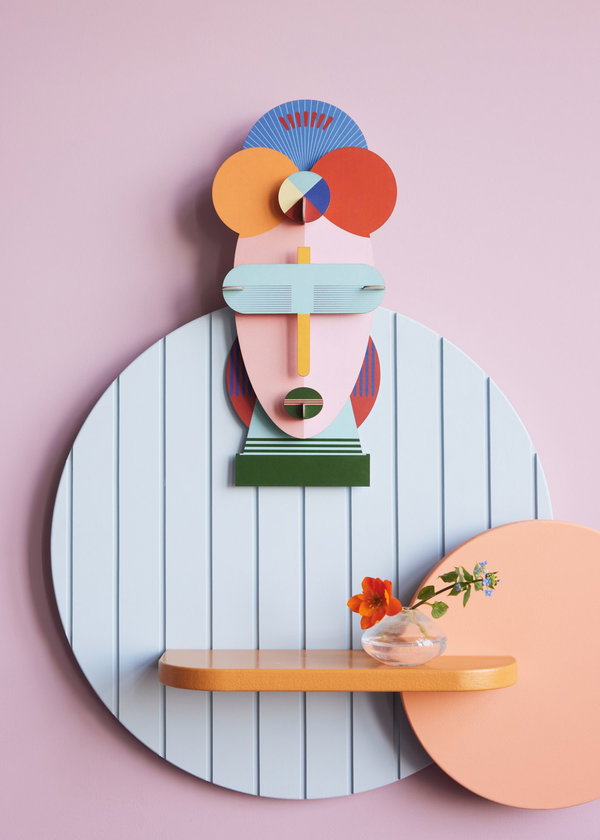 Wanddeko Papier 'Geometrisches Gesicht'