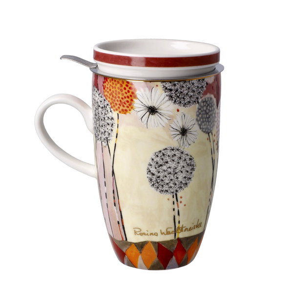 Goebel Teetasse mit Sieb und Deckel 'Soffioni'