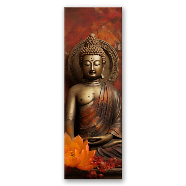 Kunstdruck auf Leinwand 'Buddha and Lotus Flower 1'