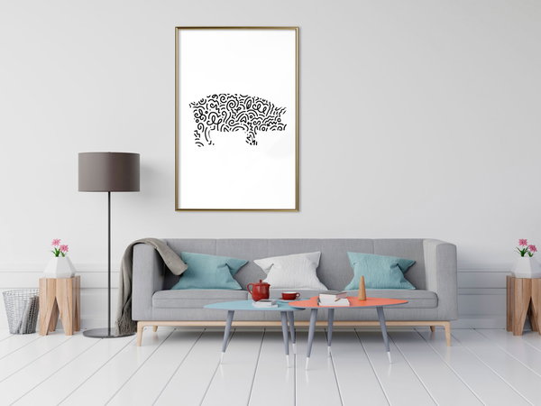 Poster 'Curly Pig'