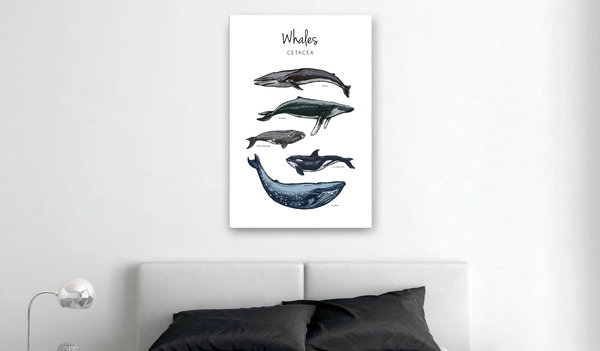 Kunstdruck auf Leinwand 'Whales Vertical'