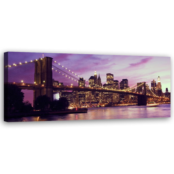 Kunstdruck auf Leinwand 'Brooklyn Bridge Sunset'