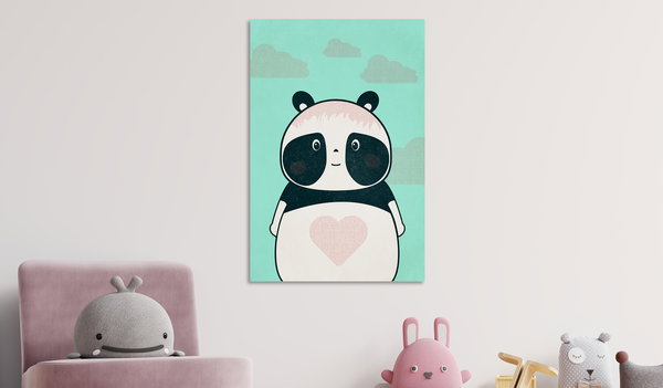 Kunstdruck auf Leinwand 'Careful Panda Vertical'