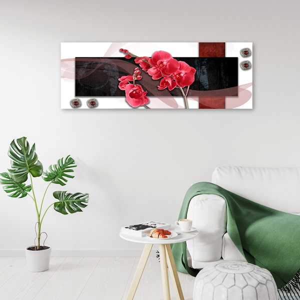 Kunstdruck auf Leinwand 'Orchid Elegance in Noir'