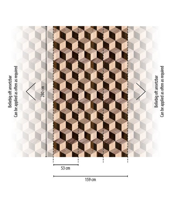 Tapete 'Barnwood Strips' 159x280cm