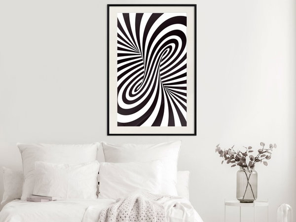 Poster 'Black and White Swirl'