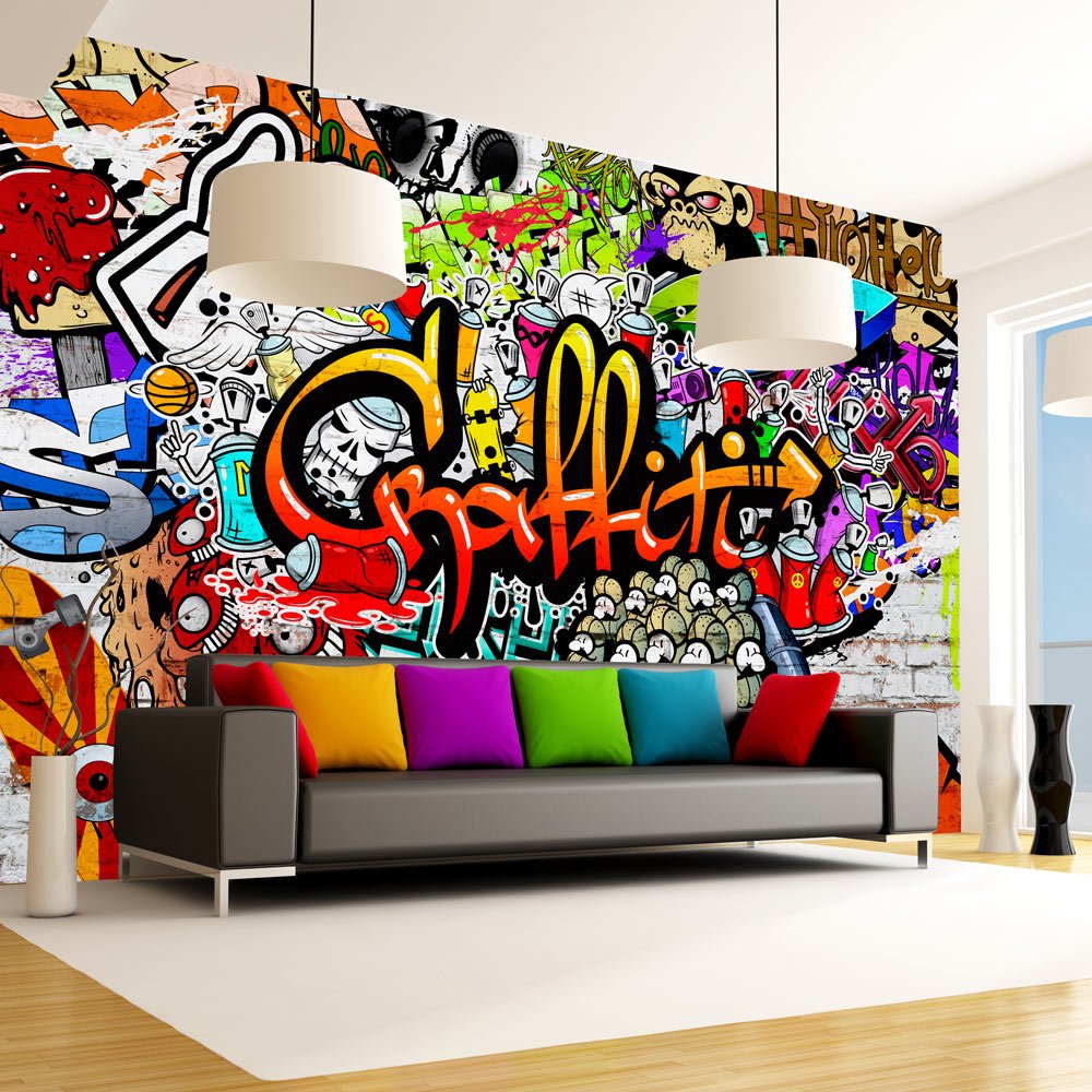 Buy modern wallpaper 'Colorful Graffiti' | KunstLoft