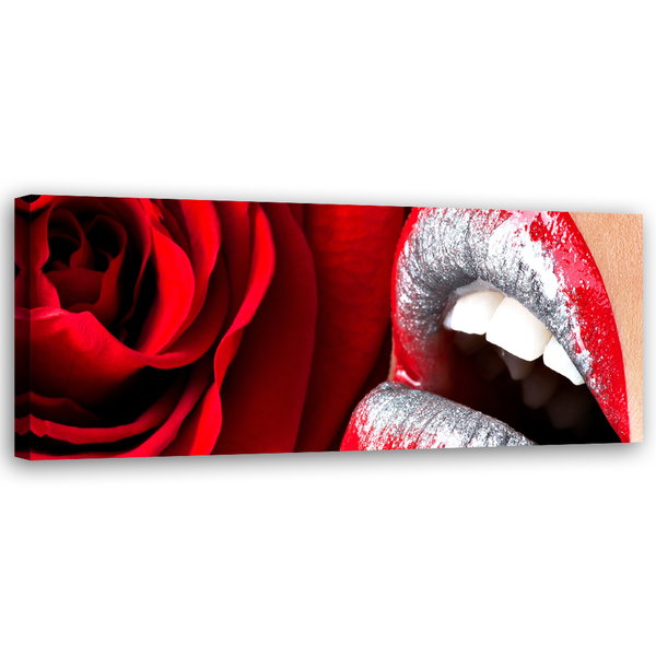 Kunstdruck auf Leinwand 'Seductive Silvers Lips'