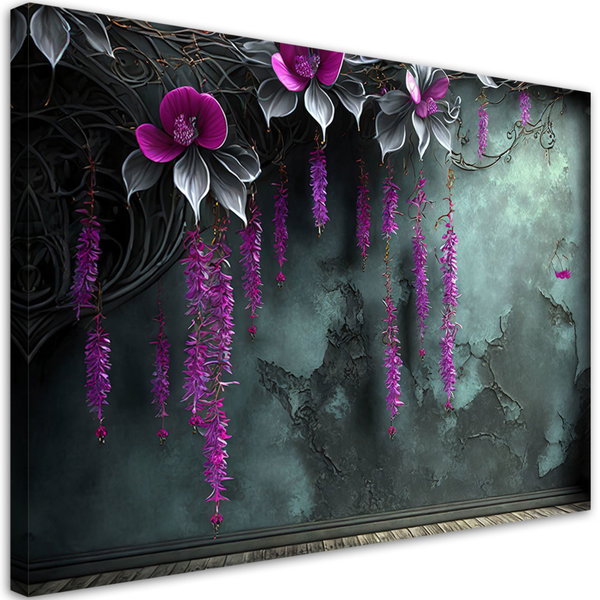Kunstdruck auf Leinwand 'Hanging Purple Flowers 5'