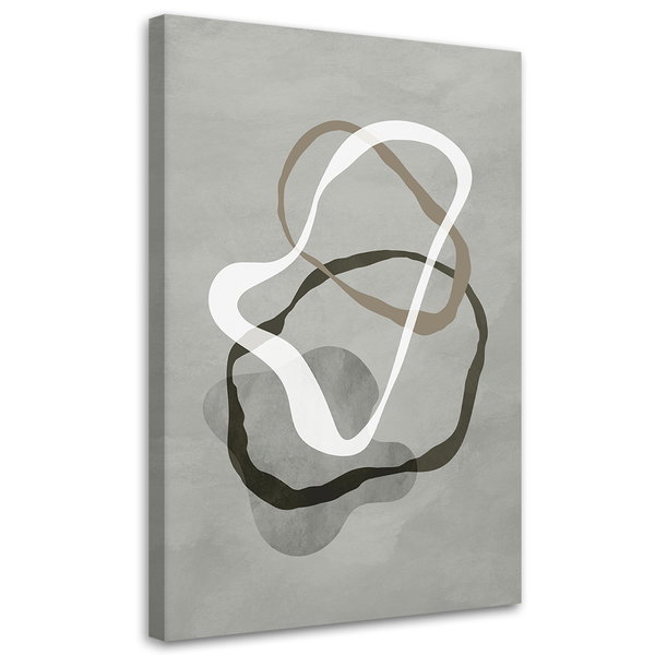 Kunstdruck auf Leinwand 'Gray Line and Shapes'