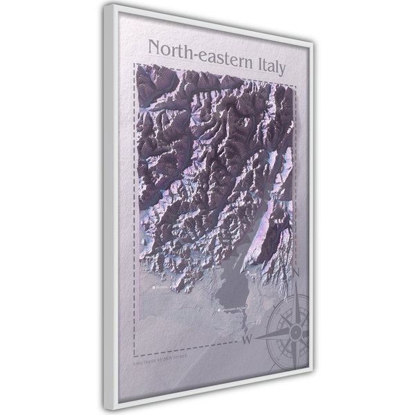 Poster 'Raised Relief Map: North-Eastern Italy'