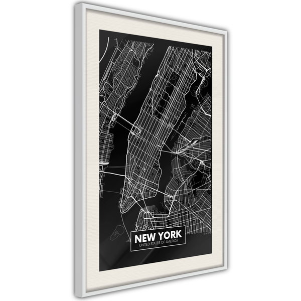 Poster 'City Map: New York (Dark)'
