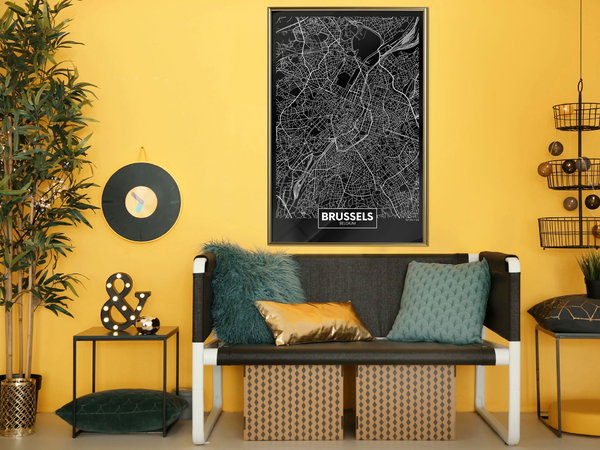 Poster 'City Map: Brussels (Dark)'