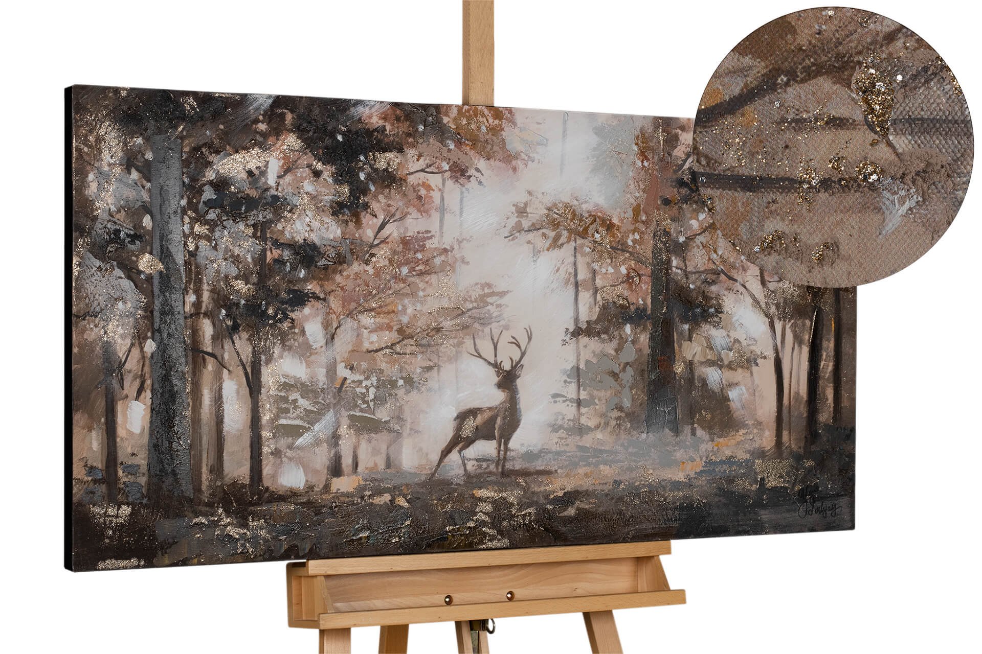 Acrylic painting animal deer nature forest