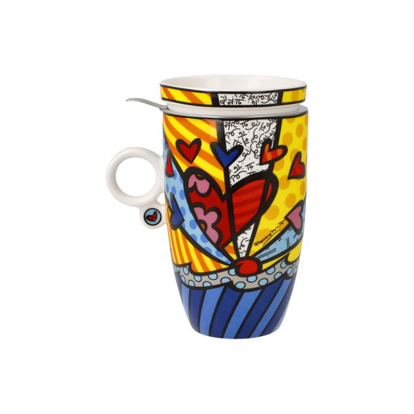 Goebel Teetasse mit Sieb und Deckel 'A New Day'