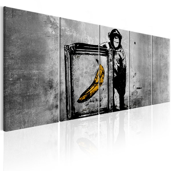 Impression sur toile 'Banksy: Monkey with Frame'