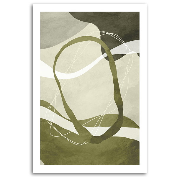 Kunstdruck auf Leinwand 'Green Abstract Line'