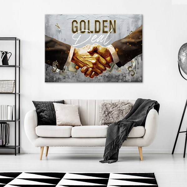 Kunstdruck auf Leinwand 'Golden Deal'