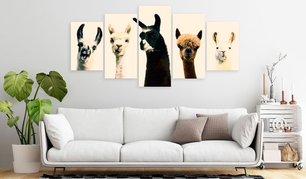 Kunstdruck auf Leinwand 'Happy Family (5-teilig) Wide'