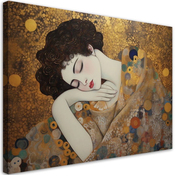 Kunstdruck auf Leinwand 'Klimt - Woman Face 1'