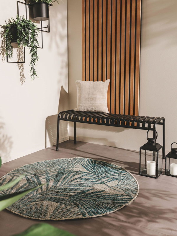 Design In- &amp; Outdoor Runder Teppich Cleo Blau