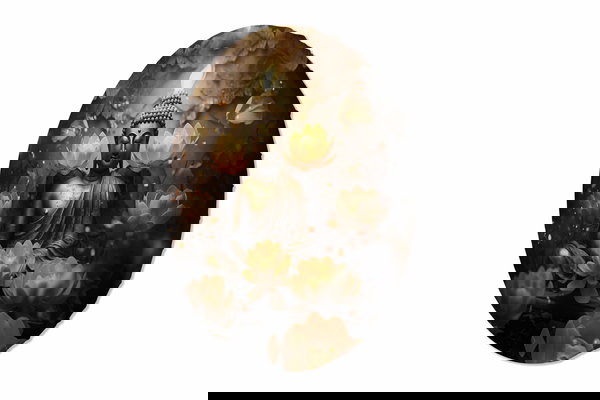 Tableau rond 'Sunset Silhouette'