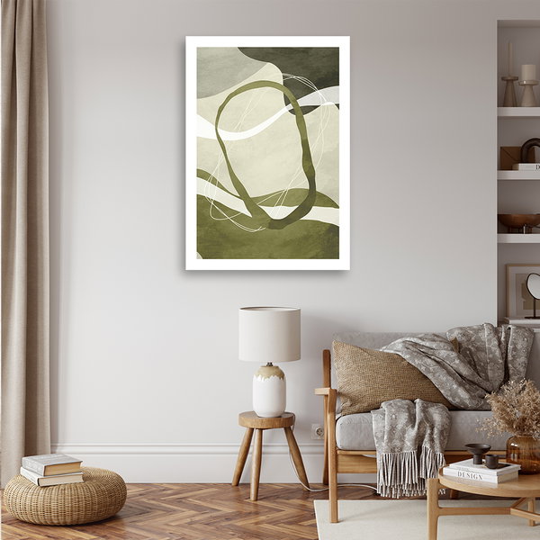 Kunstdruck auf Leinwand 'Green Abstract Line'