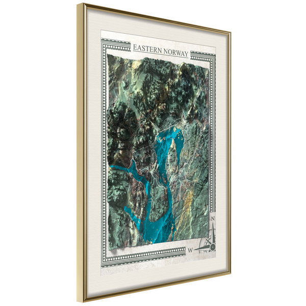 Poster 'Raised Relief Map: Eastern Norway'