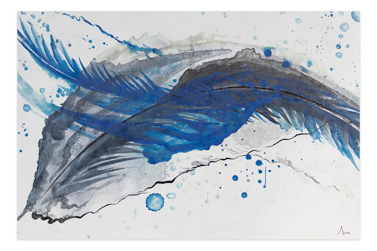 Schilderij 'Subtle Breeze' | Handgeschilderd unicum 180x120cm komt in de ruimte goed tot zijn recht.