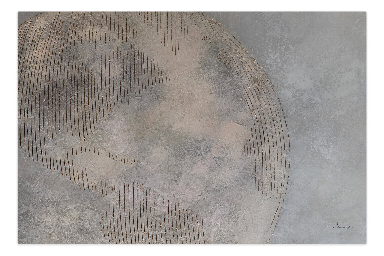 Olieverf schilderijen 'Magic Snow Ball' | Handgeschilderd unicum 180x120cm in de ruimte.