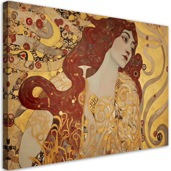Kunstdruck auf Leinwand 'Klimt's Fiery Muse'
