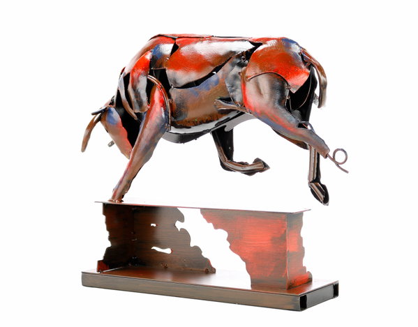 Sculpture en métal 'Power of the Bull' 39x48x12cm