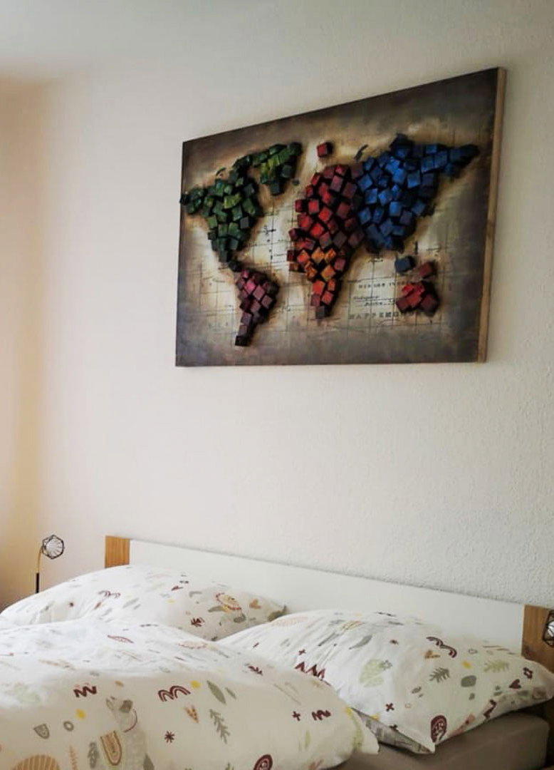 Holzbild 3D 'Destinations' 100x70x7cm