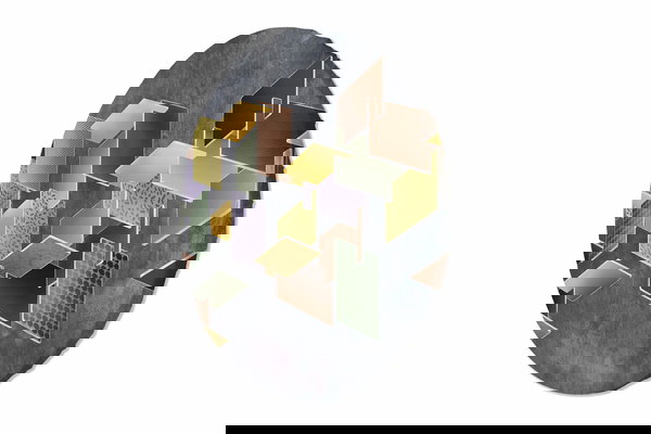 Tableau rond 'Textured Mosaic'