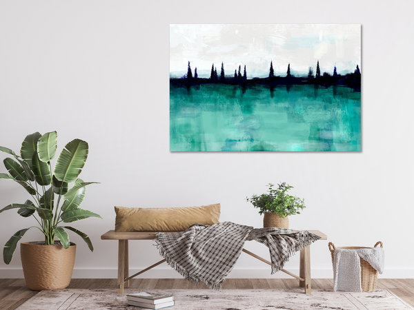 Kunstdruck auf Leinwand 'Mountain Lake Wide'