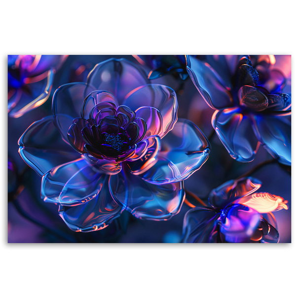 Kunstdruck auf Leinwand 'Neon Prism Blossoms 6'