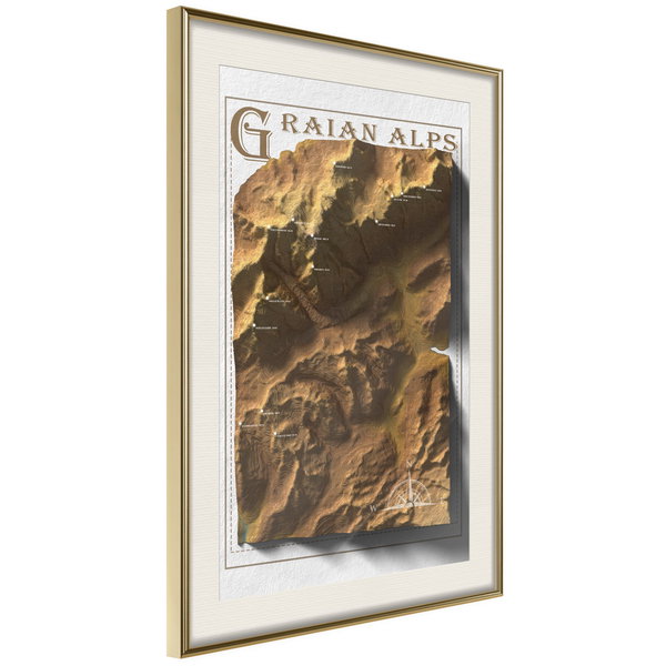 Poster 'Raised Relief Map: Graian Alps'