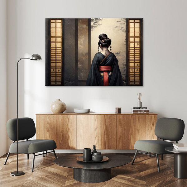 Kunstdruck auf Leinwand 'Geisha's Evening Grace'