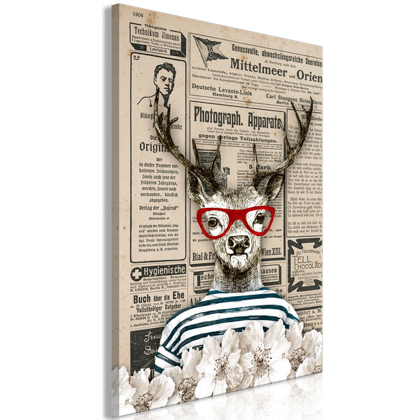 Stampa artistica su tela 'Deer Sailor Vertical'