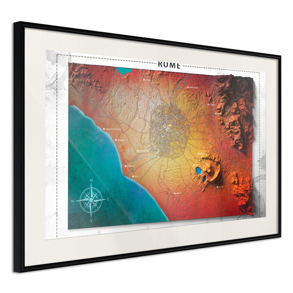 Poster 'Raised Relief Map: Rome'