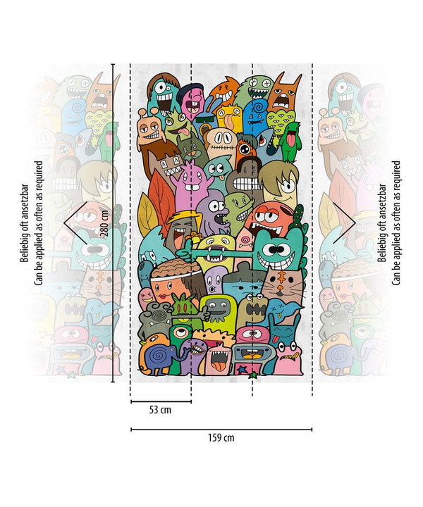 Tapete 'Fun Characters' 159x280cm