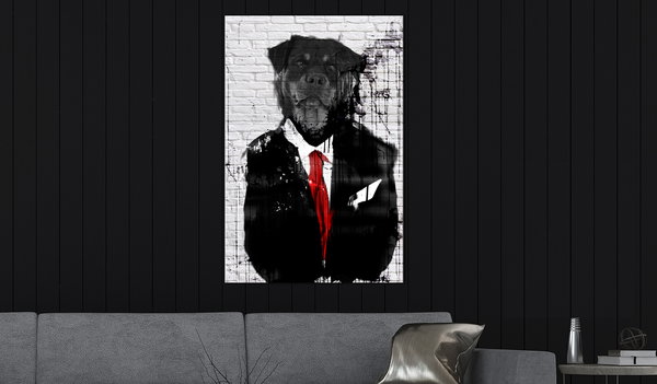 Kunstdruck auf Leinwand 'Elegant Rottweiler Vertical'